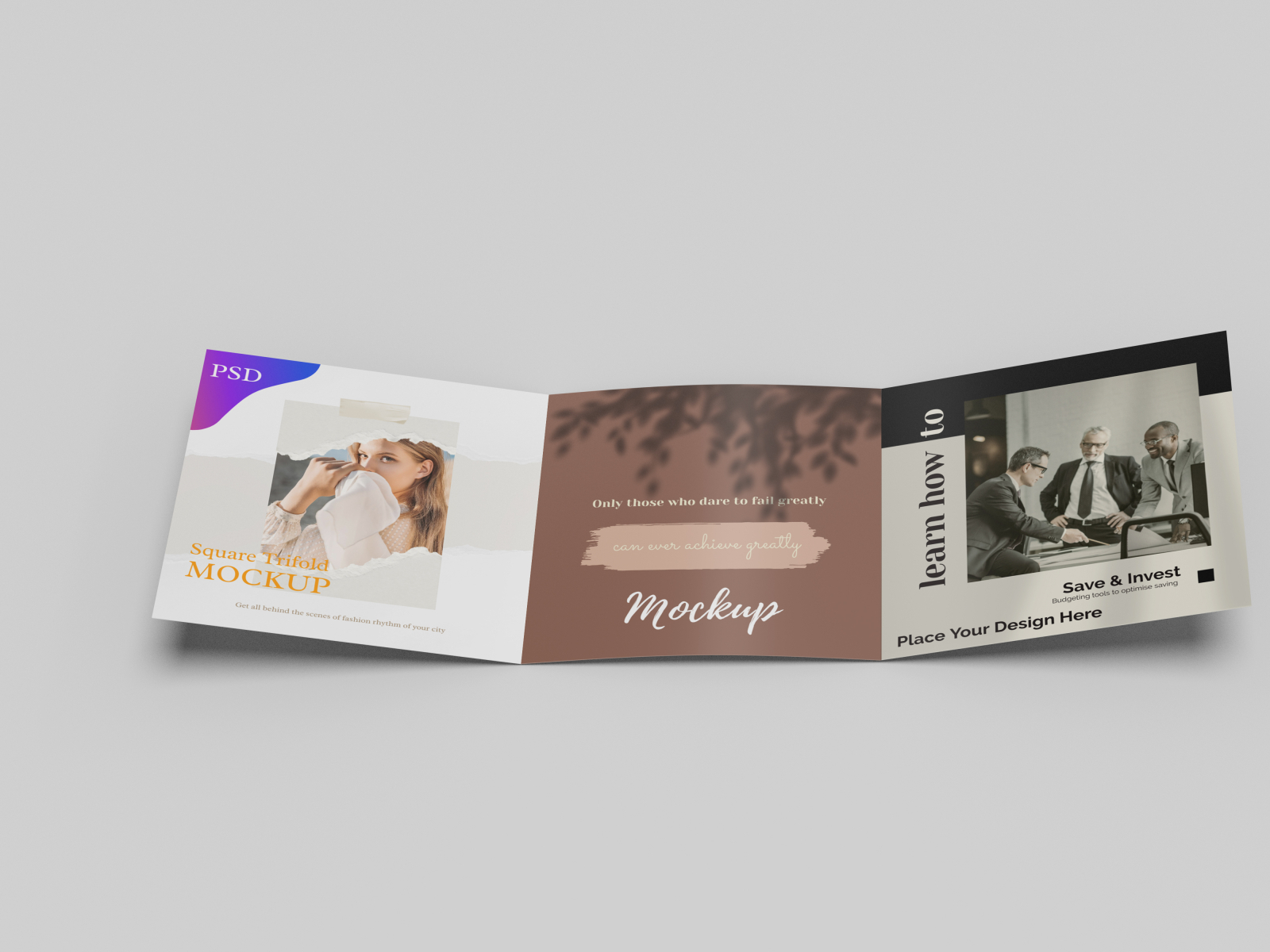 square tifold mockup by Mr Letters on Dribbble