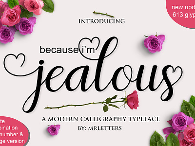 Jealous Script is a captivating font inspired by love and joy! advertising beautiful brand brushlettering bundle calligraphy callygraphy christmas design font fontbundles graphics illustration
