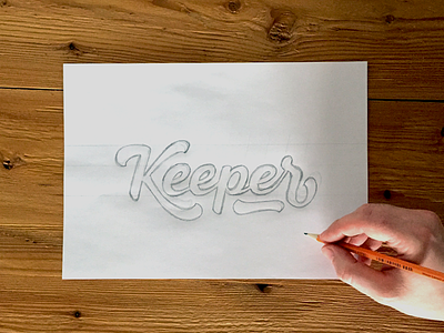 Keeper pencil sketch drawing handlettering keeper lettering logotype penandpaper pencil typelogo
