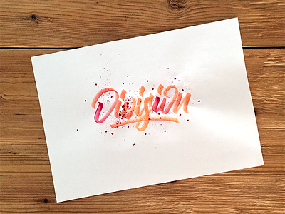 Division Lettering handlettering lettering logotype orange splash watercolor