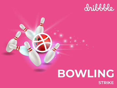 dribbble Bowling Strike banner bowling branding design game illustrator photoshop poster strike uiux vector