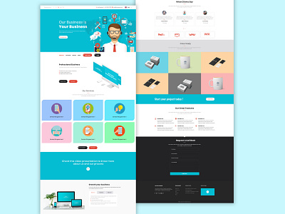 Website UI bootstrap 4 business homepage design illustrator landing design photoshop ui uiux web layout website website design