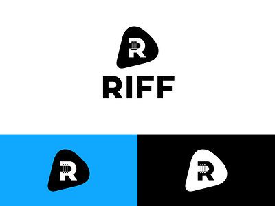 RIFF branding guitar guitar pick logo riff