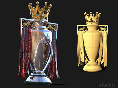 English Premier League Trophy PBR 3D model