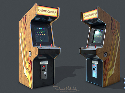 Game Machine PBR Low-poly 3D model 3d 3d modeling championship game low poly mashine model oldschool play retro