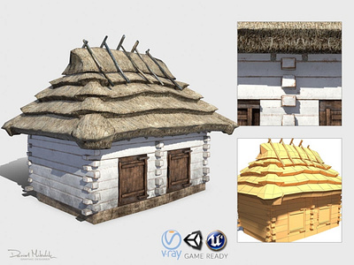 Pigsty Building 3d art archtecture building europe granary lowpoly old pig pigsty poland shed village wooden