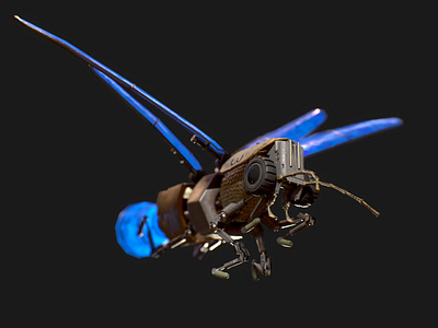3D model of Lightning bug 3d bug cyberpunk electronic lighting bug model scrap