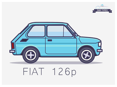 Classic Car Types Series Fiat126p blue car classic classic car fiat fiat 126p illustration pack poster types