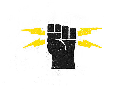 Fight the power grunge hand illustration icon illustration logo vector