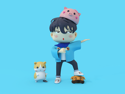 Boy and Hamster