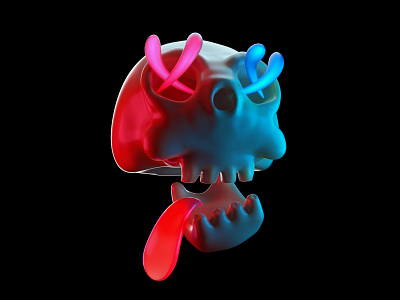 Skull Die Again 3d c4d cinema4d design illustration otcane render ui ux vector