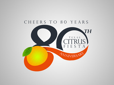 Texas Citrus Fiesta 80th Anniversary Logo 80 anniversary citrus fiesta orange texas