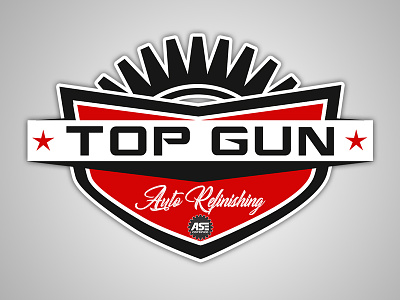 Top Gun Auto Refinishing automotive body shop logo top gun