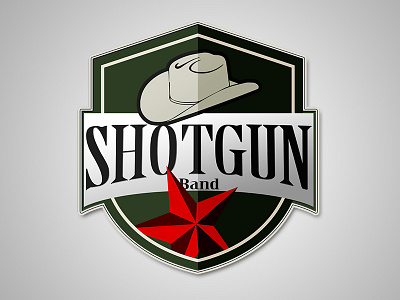 Shotgun Band Logo country cowboy hat crest logo music shotgun star