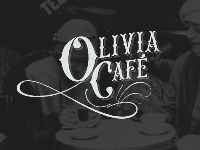 Olivia café bistro café calligraphy coffee handletter logo type