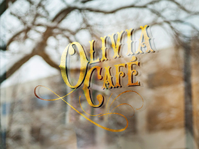 Olivia Café Window café gold logo window