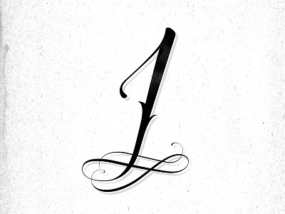 Ornamental "One" illustration number one ornament typography