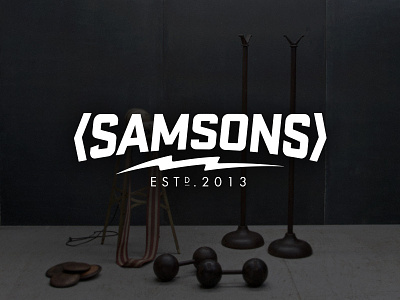 Samsons bolt fitness gym lightning logo samsons