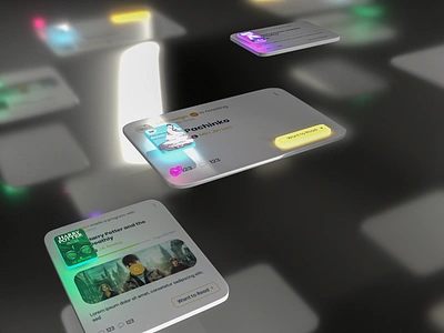 Goodreads Concept - 3D Components 3d adobe dimension adobedimension adobexd app books component design goodreads mobile mobile design ui uiux ux