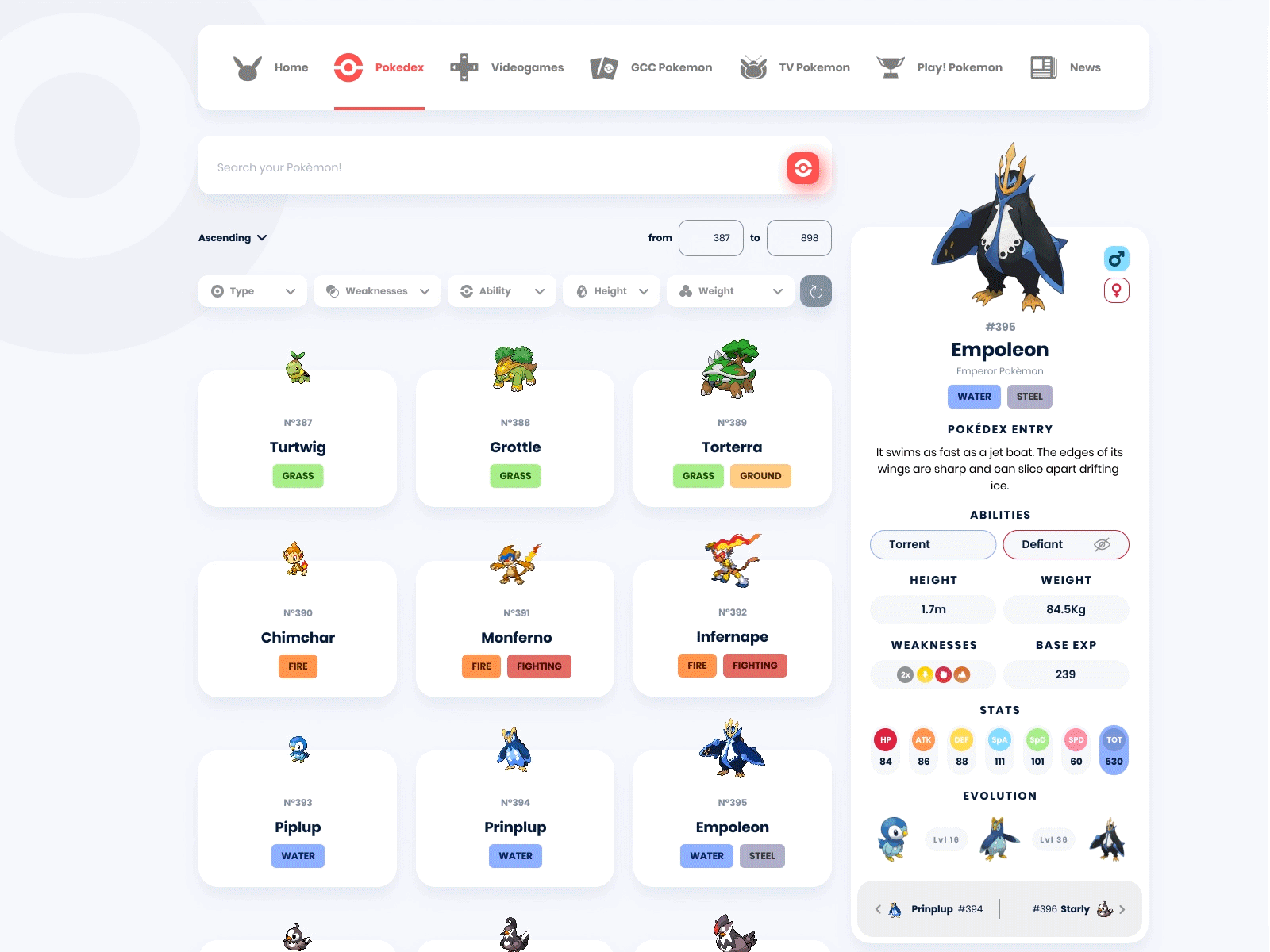 Pokemon - Pokedex Website Redesign Concept animation dashboard design game gaming nintendo pokeball pokedex pokemon ui uiux ux web