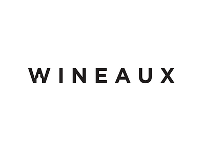 Wineaux Logo Design black bottle clever hidden hidden meaning letters liquor logo idea minimal minimalistic modern negative negative space simple logo typography wine wine bottle