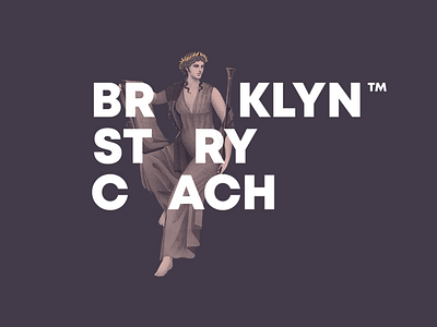 Brooklyn Story Coach bold branding clever coach letters modern negative space simple simple logo smart story typography wordmark writing