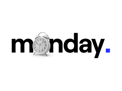 Monday - Personal branding exploration alarm alarm clock black bold branding clock design logo modern monday motivation personal brand personal branding simple smart
