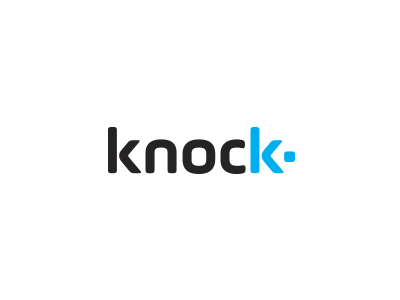 Knock Logo blue bold estate house modern propeerties property realestate reality sale simple