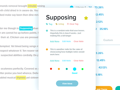 Text Analysis Software Popup bold dashboard modern simple ui ux