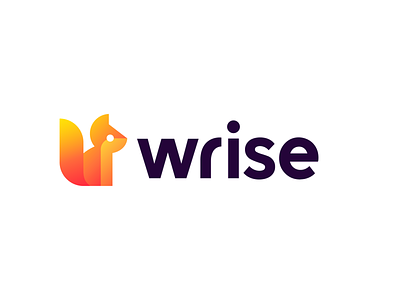 Wrise® Logo accorn app app logo application arise color colorful logo happiness logo orange phone purple squirrel technology white wrise