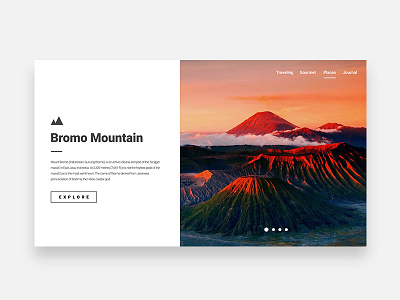 Traveling Website Concept bromo design graphic indonesia minimalist travel ui web website