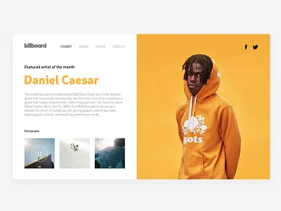 Billboard Landing Page artist billboard clean jakarta landing page music ui. minimalist web