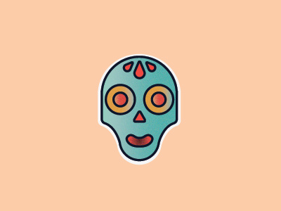 Mexican skeleton head colorful grain head illustrator mexican mexico skeleton skeleton head