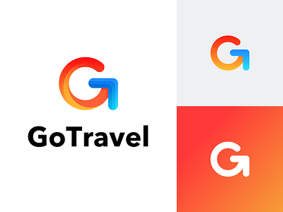 GoTravel Logo Design cricle logo fashion logo go logo logo red logo technology technology logo travel logo