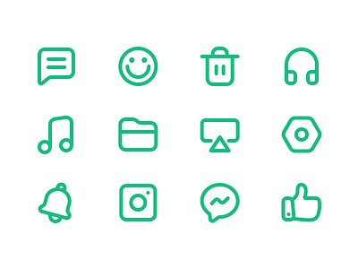 Icon practice commonly used in APP electronic green icon icon a day icon artwork