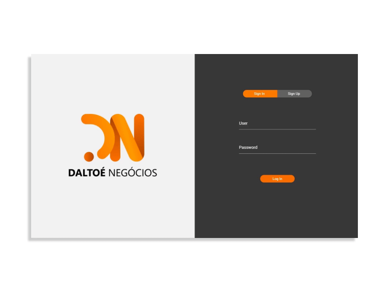 Daltoe Negocios - Sign In and Sign Up interaction dailyui front end interaction motion design ui user experience user interface ux web design web development