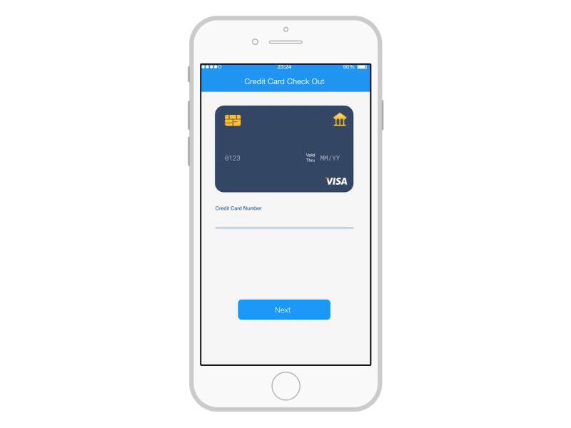 Credit Card - Checkout app dailyui design interaction interactive mobile proto.io prototype ui user experience user interface ux