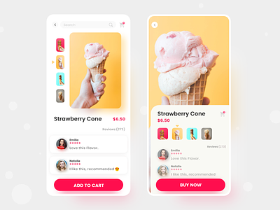 Ice cream android app design app app design clean color design food foodie icecream ios app design ui uiux ux web