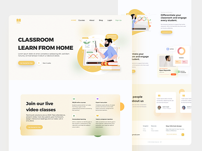 Classroom app class clean design illustration study ui uiux ux web