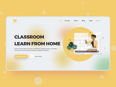 Classroom app branding clean design illustration logo ui uiux ux web