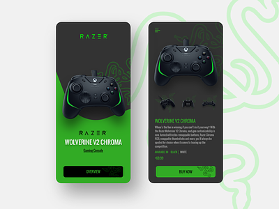 Razer Gaming Console app app design branding clean color design game gaming razer ui uiux ux