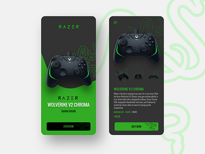 Razer Gaming Console app app design branding clean color design game gaming razer ui uiux ux