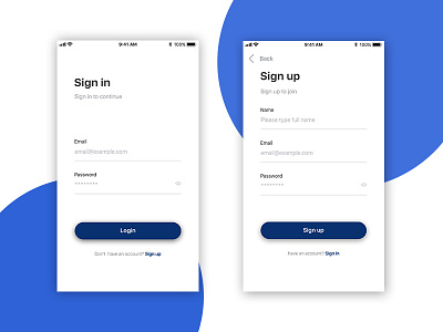 Sign up and Log in screen UI design app appscreens clean design login minimal mobile new signup trend