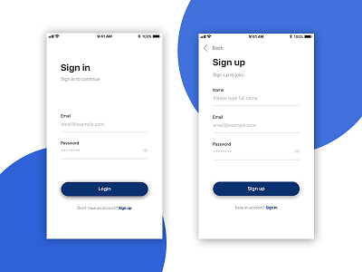 Sign up and Log in screen UI design by SUHIN on Dribbble