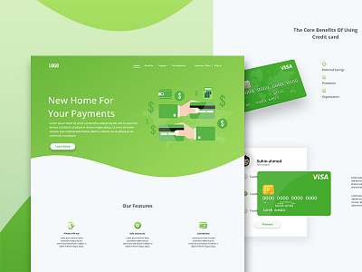 Credit Card Landing Page card credit design landing page payment service ui ux uxui web