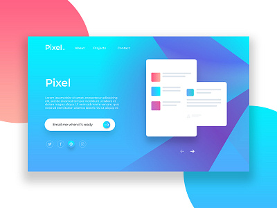 Pixel Header clean color delivery design header service ui uiux ux web website