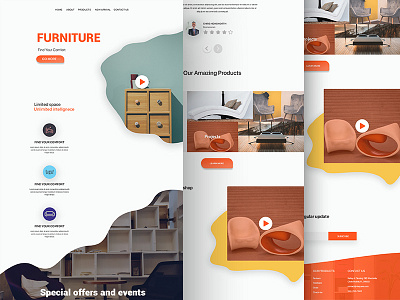 Furniture Shop clean color design furniture landing page shop uxui web