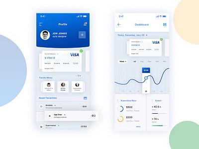 Wallet and Dashboard app app design banking app clean color design financial typography ui uiux ux