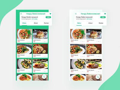 Restaurant menu concept app app clean design food freebies illustration logo menu ui uiux ux