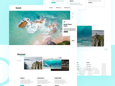 Travel clean design landing logo page travel typography ui uiux ux visit web